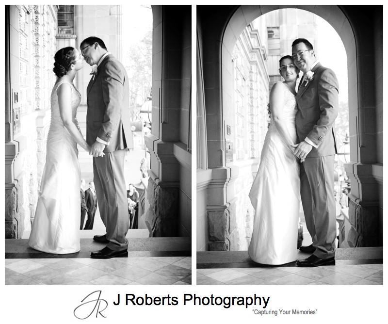 B&W portraits of bride and groom - sydney wedding photography